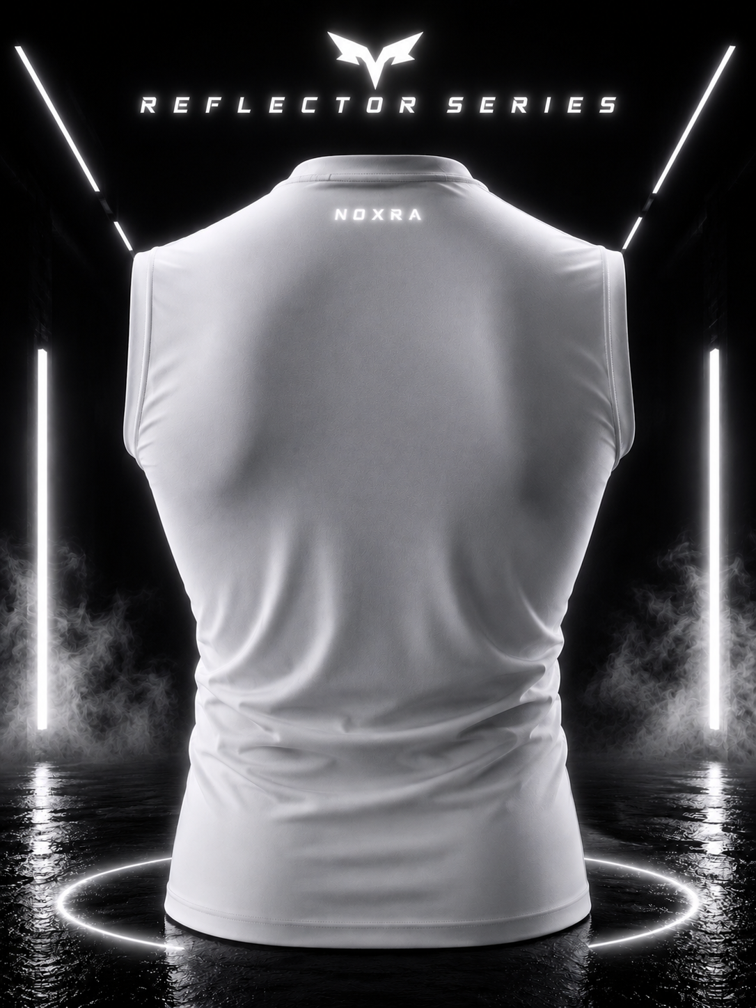 NOXRA Reflektör Atlet - Işıkta Parlayan Reflektif Logo, Compression Fit Sporcu Atleti