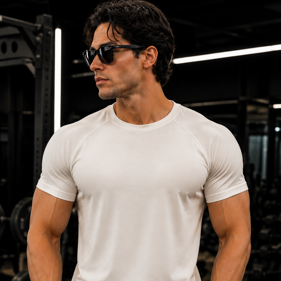 Form Fit Kesim Günlük Beyaz Tişört (Ekru)