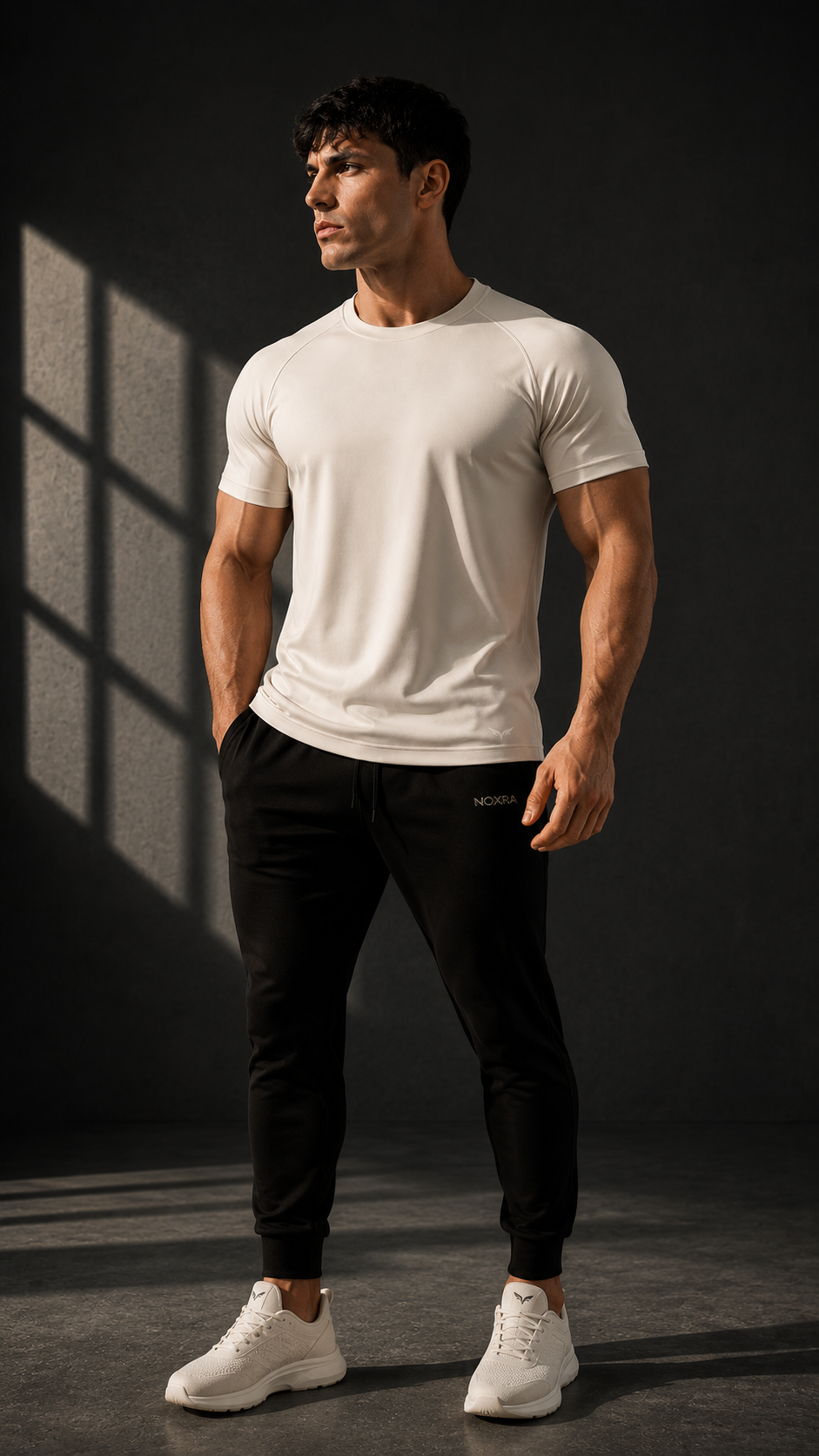 Form Fit Kesim Günlük Beyaz Tişört (Ekru)