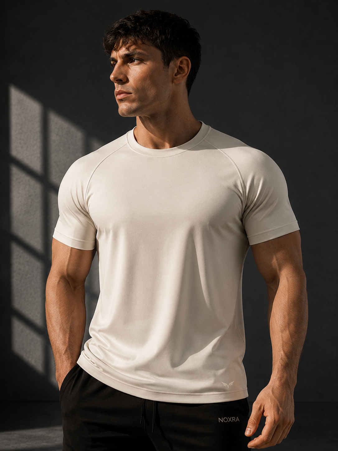 Form Fit Kesim Günlük Beyaz Tişört (Ekru)