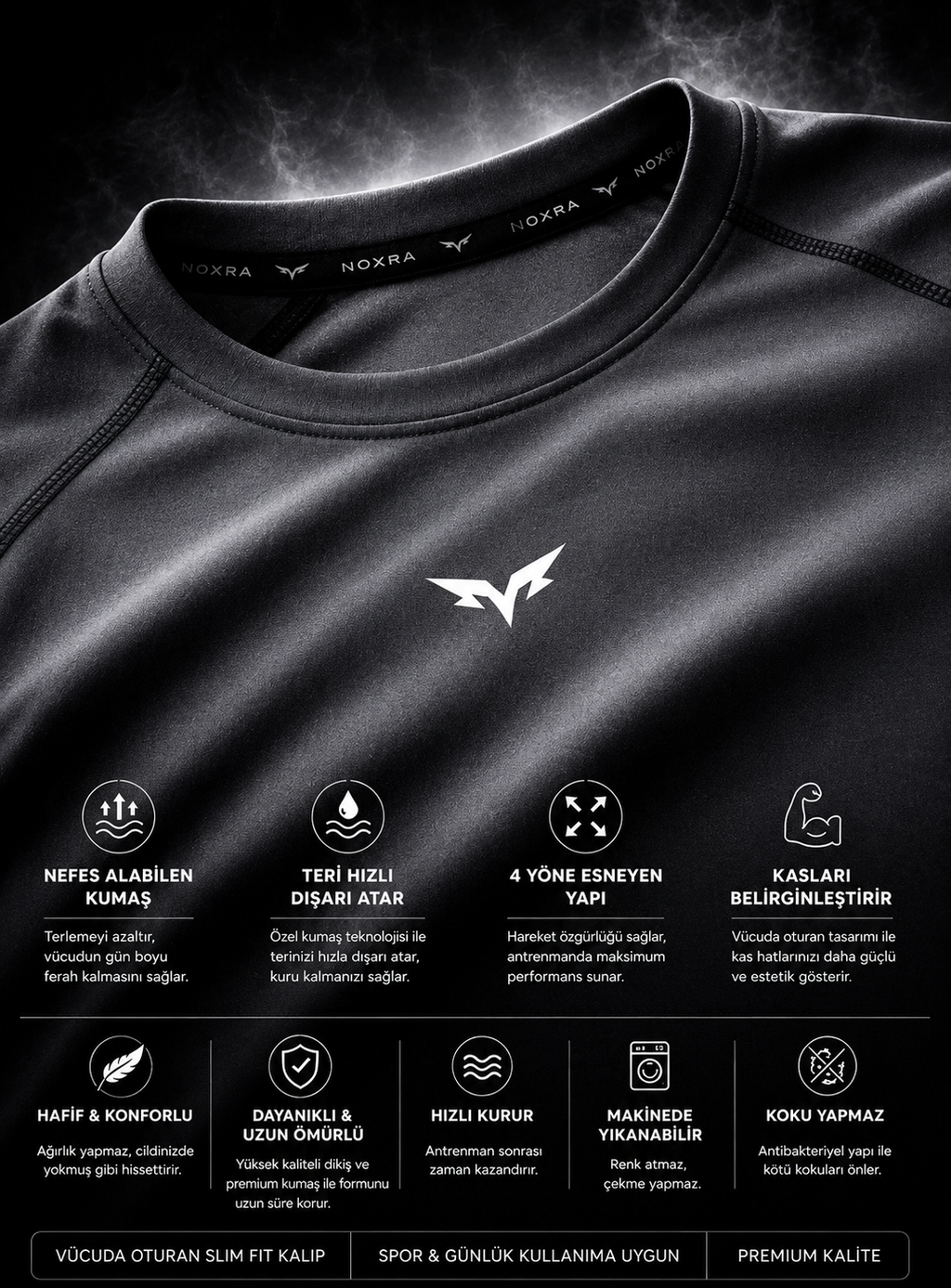 Compression Slim Fit Gym Tişört