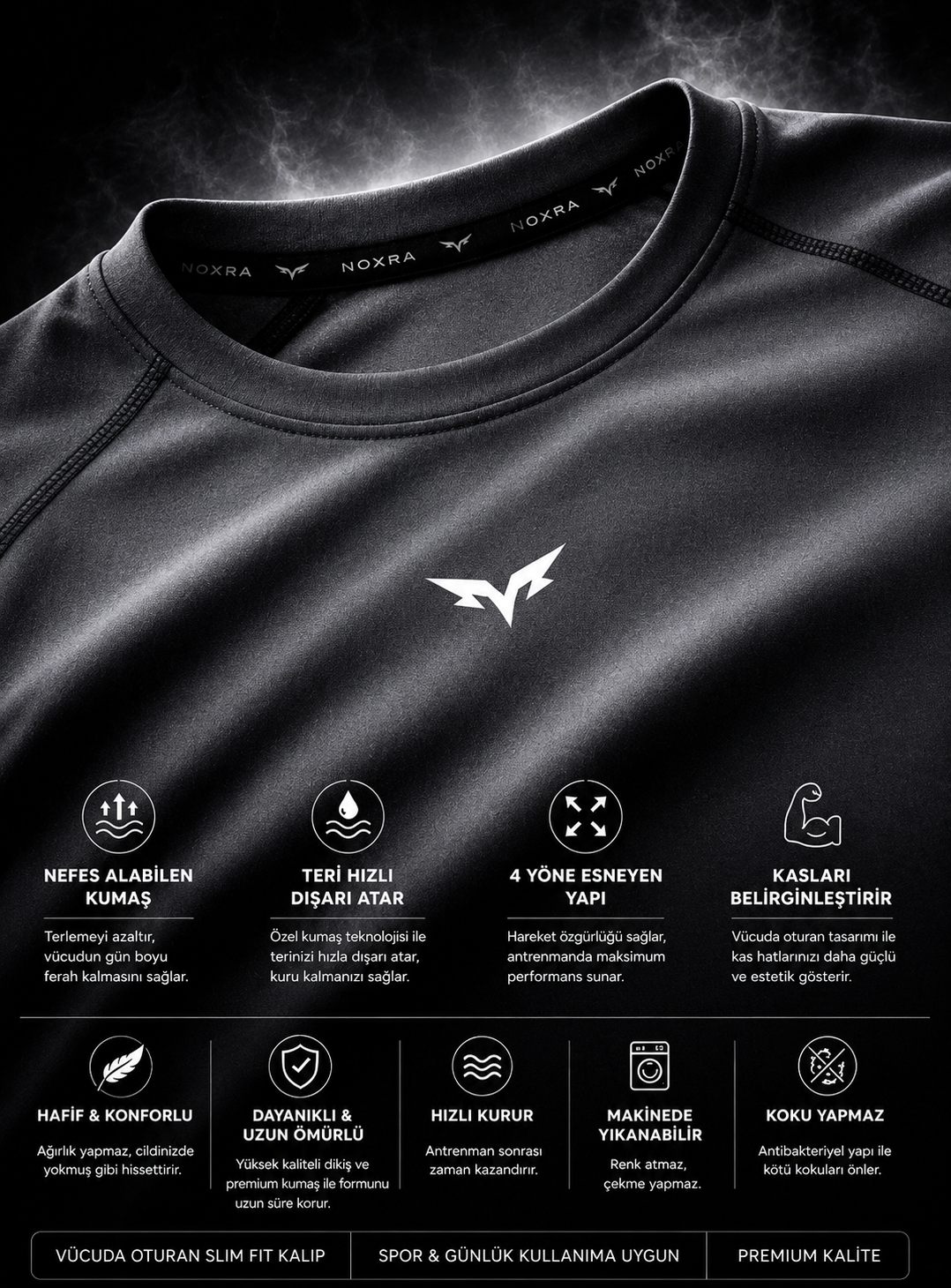 Compression Slim Fit Gym Tişört