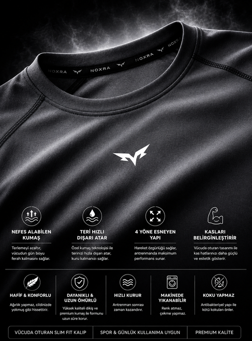 Compression Slim Fit Gym Tişört