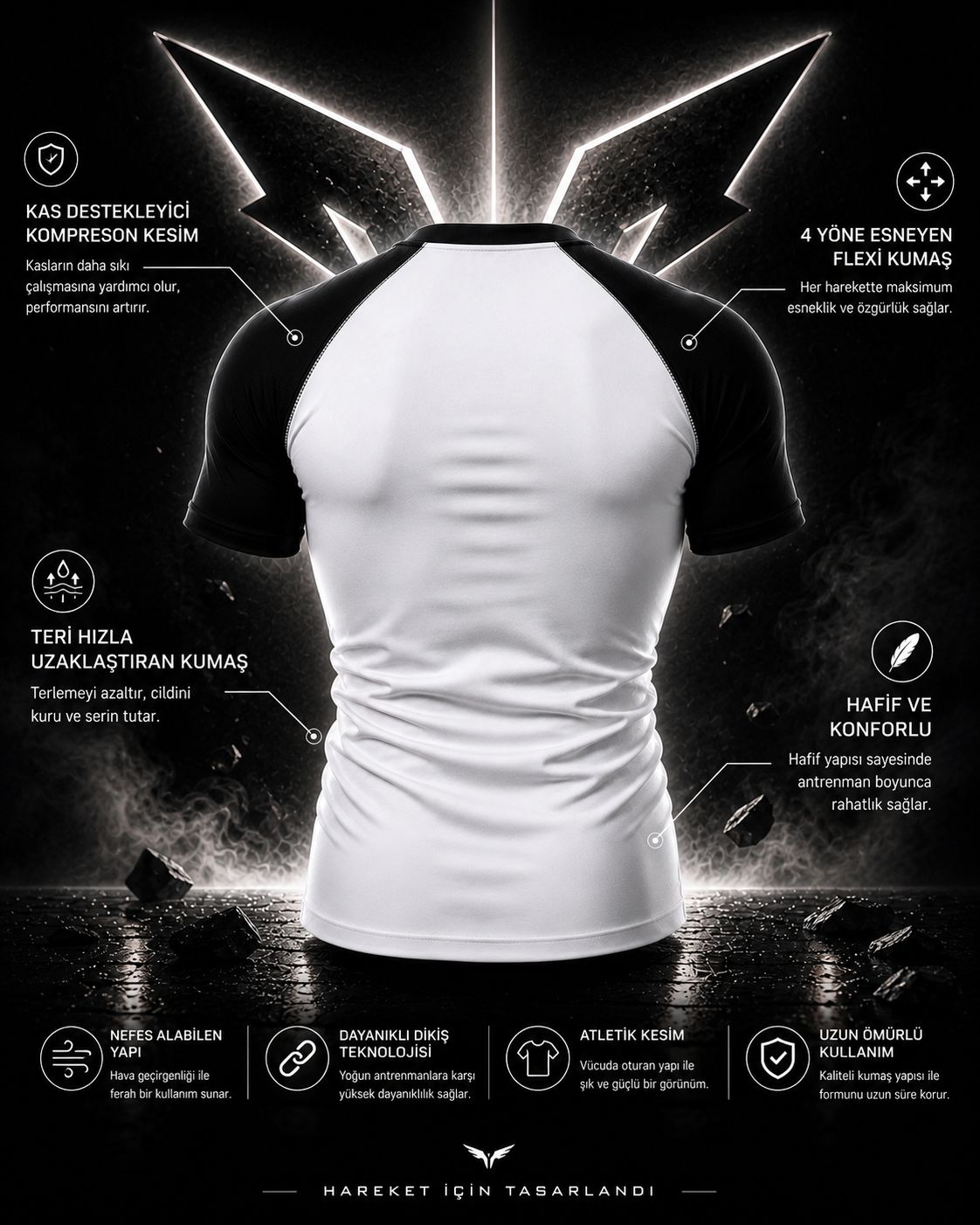 NOXRA Premium Compression Gym & Fitness Tişört