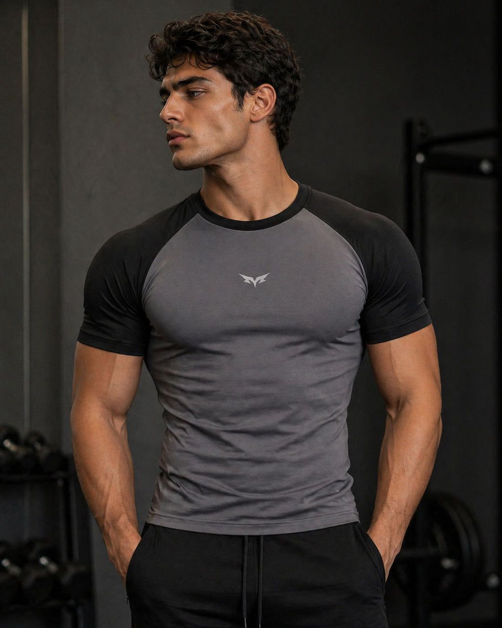 NOXRA Premium Compression Gym & Fitness Tişört FÜME